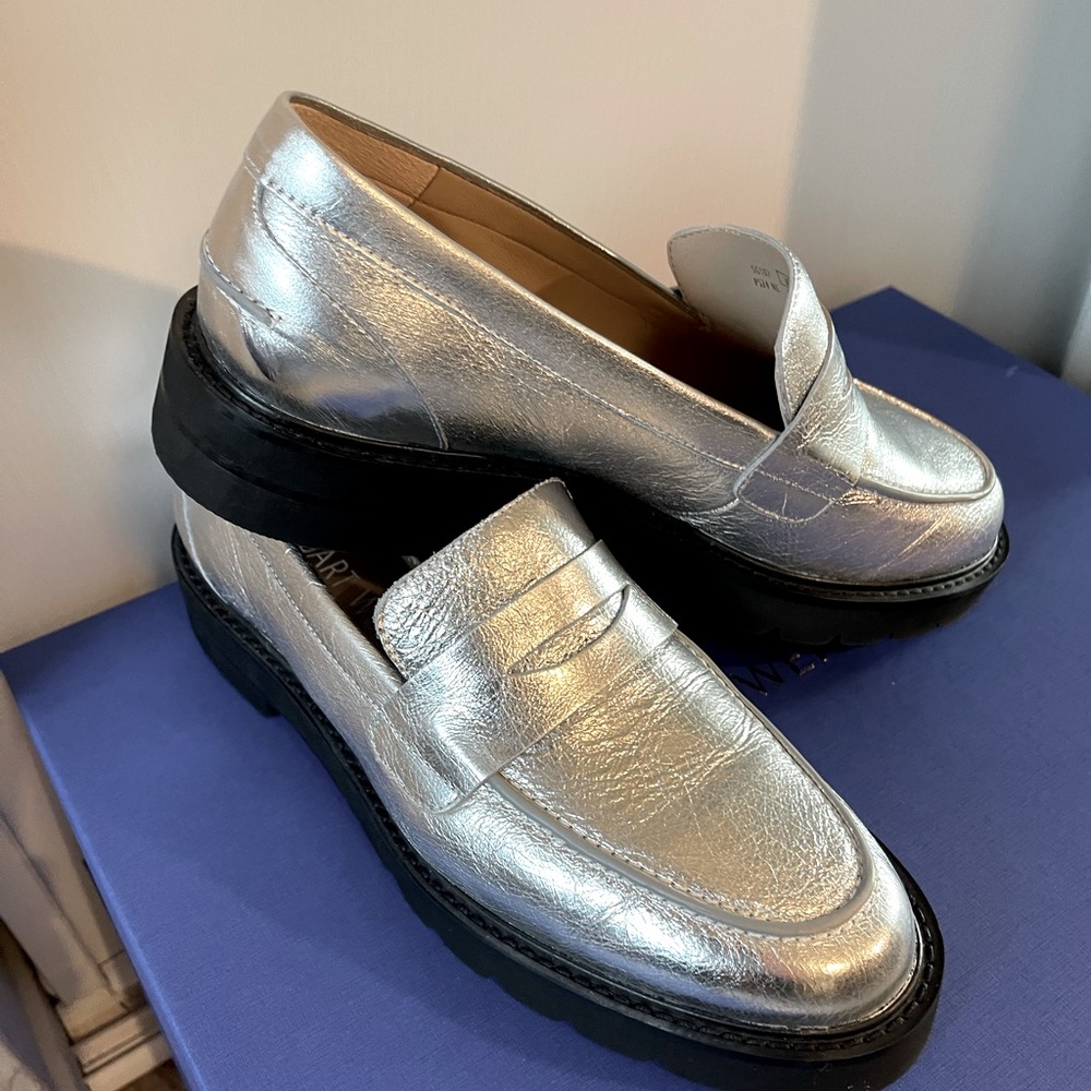 Gorgeous! Statement!  Extremely comfortable Stuart Weitzman Parker Lift Loafers.